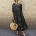 thumbnail image 1 of SMihono Robes d'Été Bohémiennes pour Femmes Grande Taille Mode d'Été Col Rond Manches Courtes Imprimé Robe Décontractée, 1 of 8