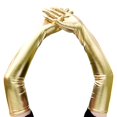 thumbnail image 2 of Guantes largos Señoras 53cm Guantes Metálicos Flapper Dance Opera Cosplay Disfraz Dorado Oro Magideal Guantes largos, 2 of 7
