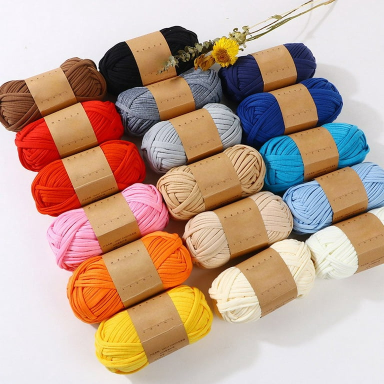 Yarn for Crocheting and Knitting Cotton Crochet Knitting Yarn for Beginners  with Easy-to-See Stitches Cotton-Nylon Blend Easy Yarn for Beginners
