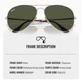 thumbnail image 3 of Ray-Ban RB8089 AVIATOR TITANIUM Pilot Shaped Non-Polarized Sunglasses for Men & Women - Includes Official RAYBAN Eyewear Kit - Ideal Formal & Casual Wear Sunglasses - Green Lens, 3 of 7