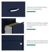 Space Solutions 18 Deep 2 Drawer Mobile Letter Width Vertical File Cabinet, Navy