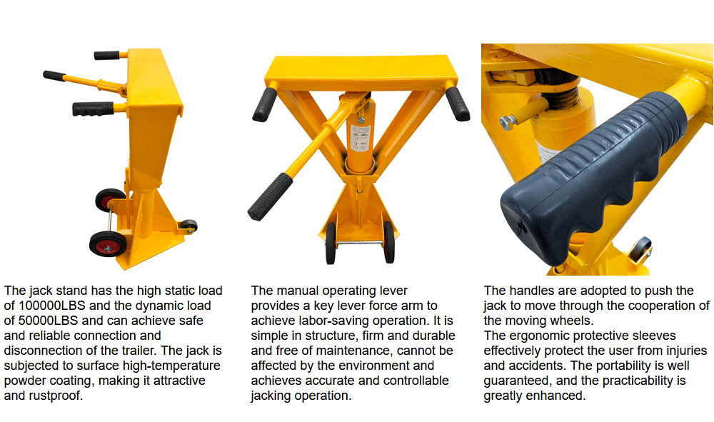 100000LB Duty Trailer Stabilizing Jack Stand Static Capacity