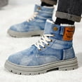 thumbnail image 5 of CORASUN Men's Fleece Lined Warm Snow Boots, Lace-Up High-Top Work Boot | Waterproof Anti-Slip, Lightweight Denim Blue Casual Shoes | Outdoor, Daily & Commuting, 5 of 11