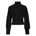 thumbnail image 4 of cfhntfmh Women Fall Fashion Sweaters Turtleneck Lantern Long Sleeve Crop Pullover Loose Dressy Casual Knit Tops, 4 of 6
