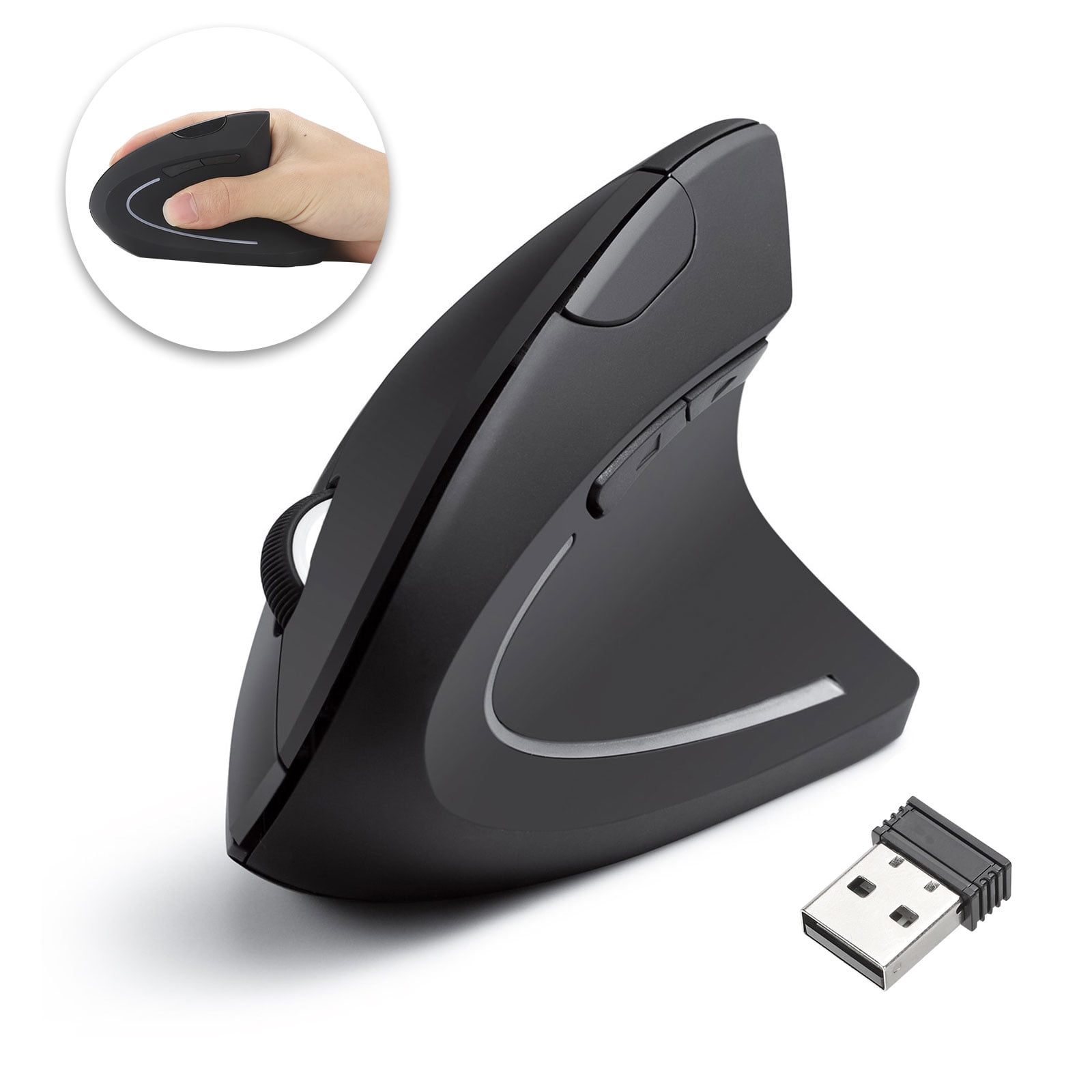 Ergonomic Mouse, Upgraded Vertical Wireless Mouse 2.4G Optical Mouse