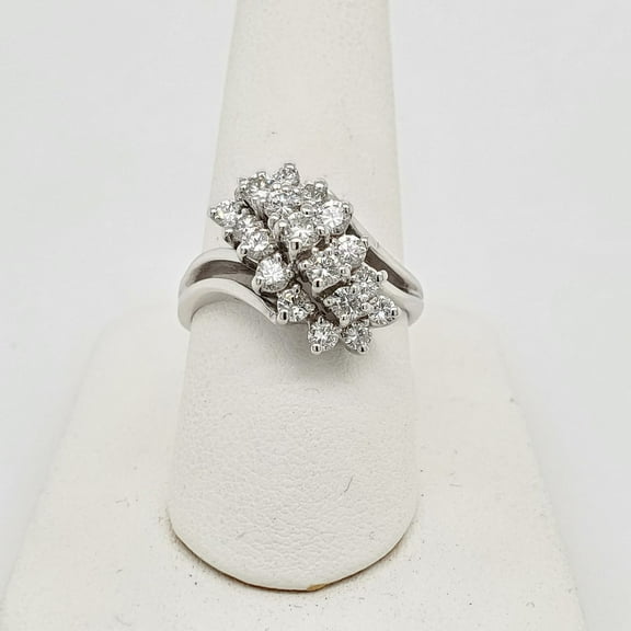 3 Ct Moissanite Waterfall Cluster Cocktail Wedding Ring 925 Sterling Silver