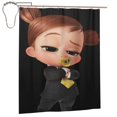 thumbnail image 2 of Cortina de ducha con diseño de dibujos animados de The Boss Baby, con 12 ganchos, impermeable, lavable, de poliéster, para decoración del baño, 60 x 72 pulgadas, de hierro, 2 of 8