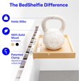thumbnail image 4 of BedShelfie Bedside Shelf for Bunk Bed & Top Bunk, College Dorm Room Essentials, Loft Nightstand, Floating Bed Side Table Tray Storage, Dorm Room Decor (Flexfit Model, Natural), 4 of 5