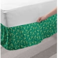 thumbnail image 2 of Gingko Bed Skirt, Biloba Leaves Traditional Plants Chinese Leafage Woodland Spa Pattern, Elastic Bedskirt Dust Ruffle Wrap Around for Bedding Decor, 4 Sizes, Teal and Pale Yellow, by Ambesonne, 2 of 2