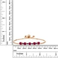 thumbnail image 2 of Gem Stone King 5.20 Ct Red Created Ruby Blue Created Sapphire 18K Rose Gold Plated Silver Tennis Bracelet for Women, 2 of 3