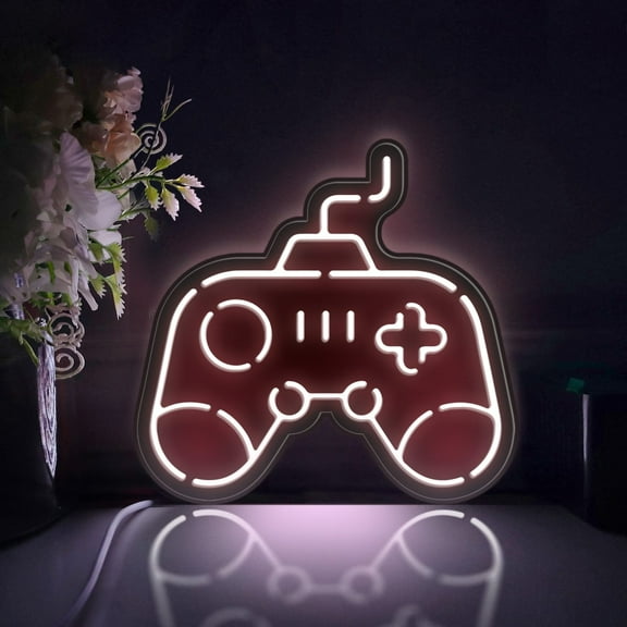 Game Controller Led Light Box, Dimmable Neon-Like Light Signs USB Power for Wall Decor Bedroom Decoration, Static Light (WxH) 8"x7"