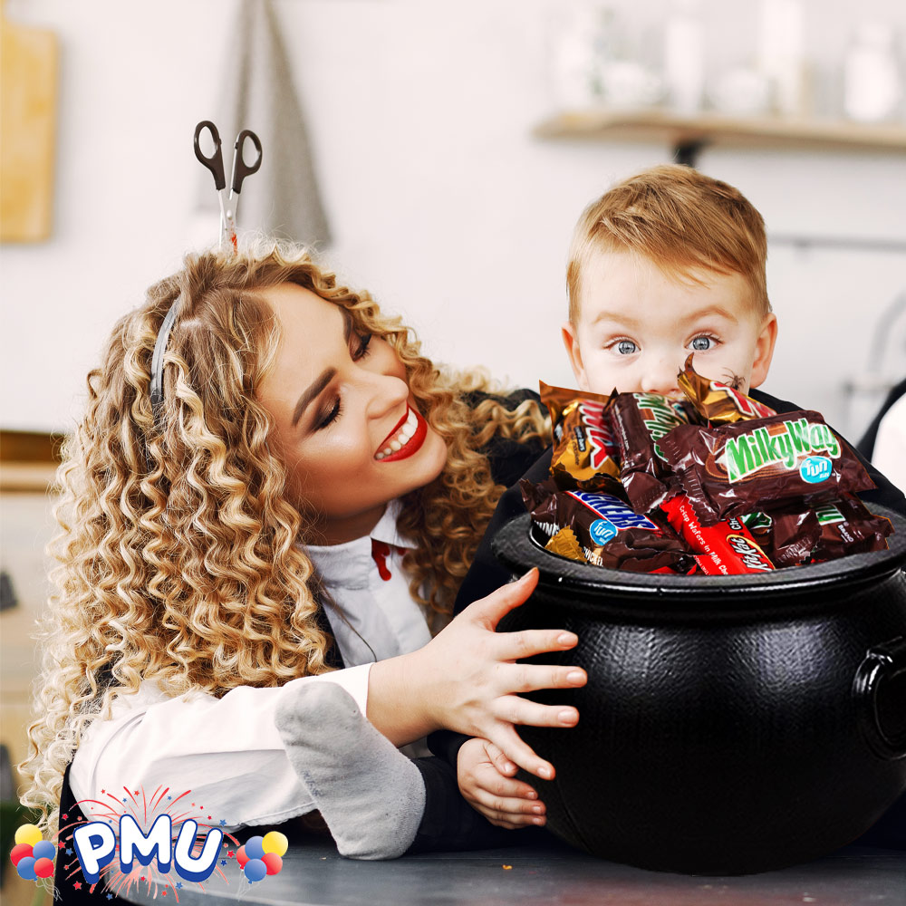PMU Halloween Cauldron - 16 Inch Black Plastic Candy Holder for Kids - Halloween Party Favors & Supplies (2/pkg) Pkg/1 - image 2 of 6