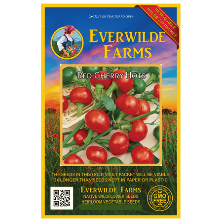 - Everwilde Farms - 50 Red Cherry Hots Hot Pepper Seeds - Gold Vault Jumbo Bulk Seed Packet