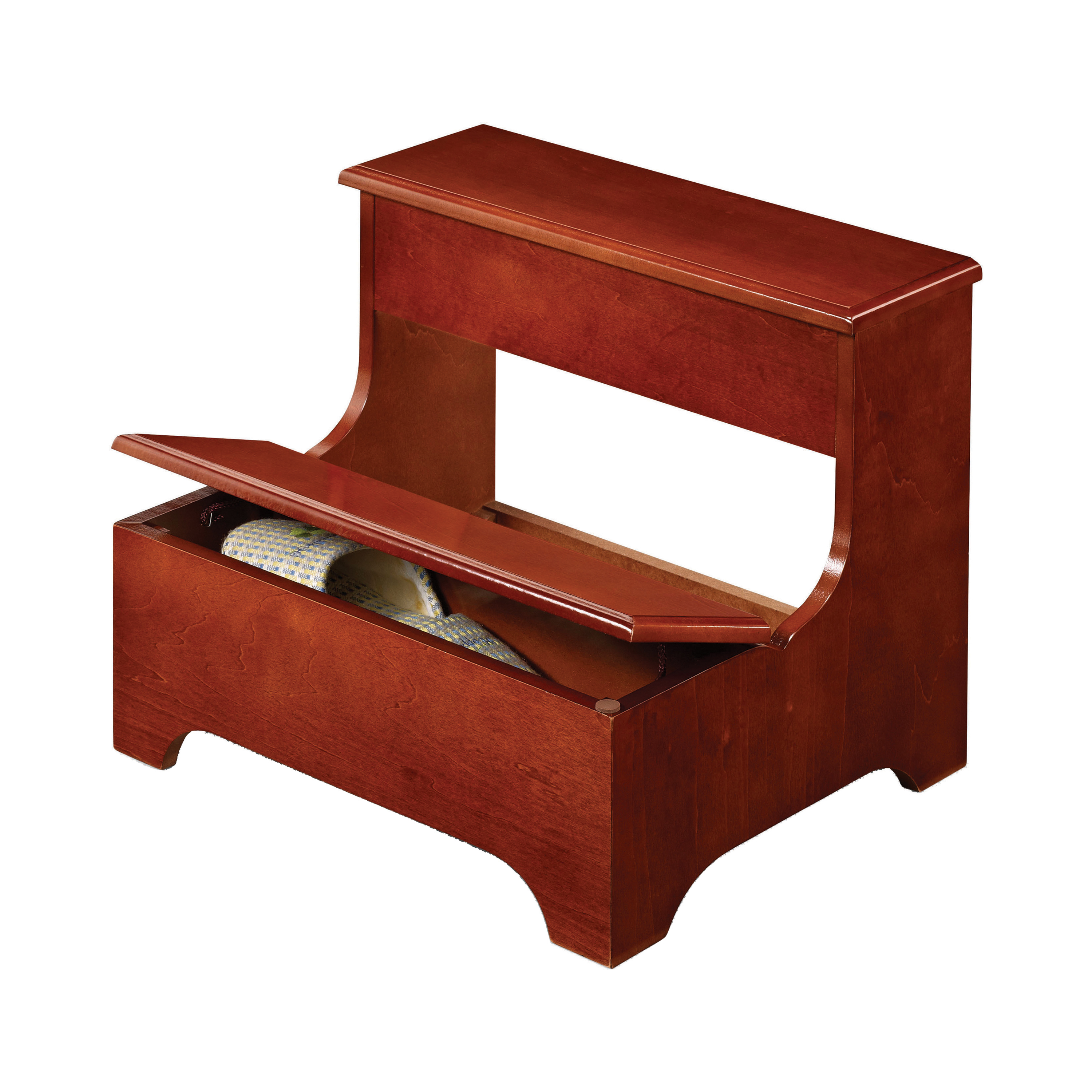 2-tier Step Stool With Hidden Storage Warm Brown - image 2 of 3