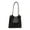 Black, variant on Pgyong Women's Clean Shoulder Bag Tote for Work Commute, Casual Daily Leisure Purse, Spacious Polyester Handbag with Metal Fasteners