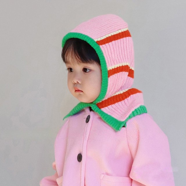 LIJCC Baby Balaclava Knit Pointed Hat with Pom-Pom – Soft Ribbed for Sensitive Skin, Adjustable Tie for Active Infants, Autumn Winter Accessory That Matches Outfits, Warm for Walks & Play
