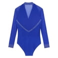 thumbnail image 4 of Kaerm Men Glitter Latin Tango Dance Leotard Bodysuit Sheer Mesh Figure Skating Dance Shirts Ballroom Dancewear Blue 3XL, 4 of 7