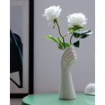 thumbnail image 5 of pink Florero de cerámica blanco del brote de la mano para la tabla decorativa del arreglo floral de Hhydroponic, 5 of 5