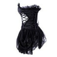 thumbnail image 3 of Generic Women's Sexy Strapless Floral Embroidery Solid Gothic Corset with Lace Skirt, 3 of 4