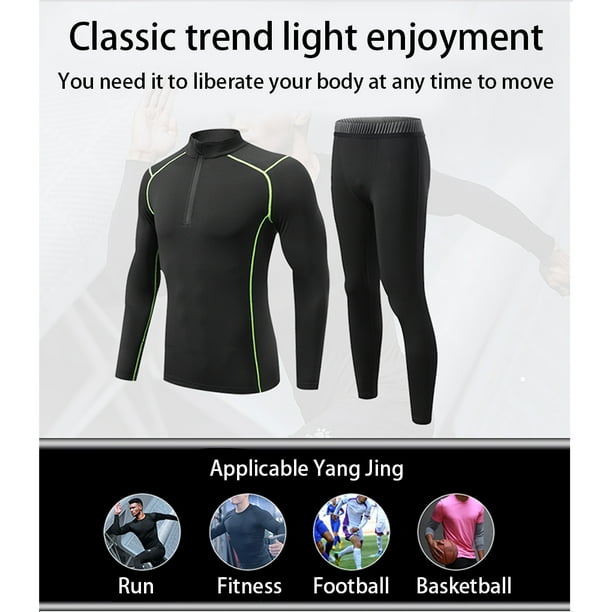 Guardurnaity Ropa deportiva para hombre ropa deportiva para correr ejercicio gimnasio traje deportivo traje termico transpirable elastico chandal con Pijama gris negro S Guardurnaity AP013099 05B Bode...