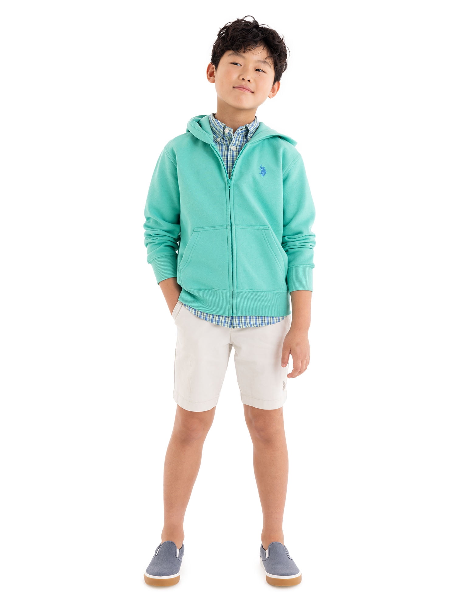 U.S. Polo Assn. Boys Fleece Zip-Up Hoodie, Sizes 4-18