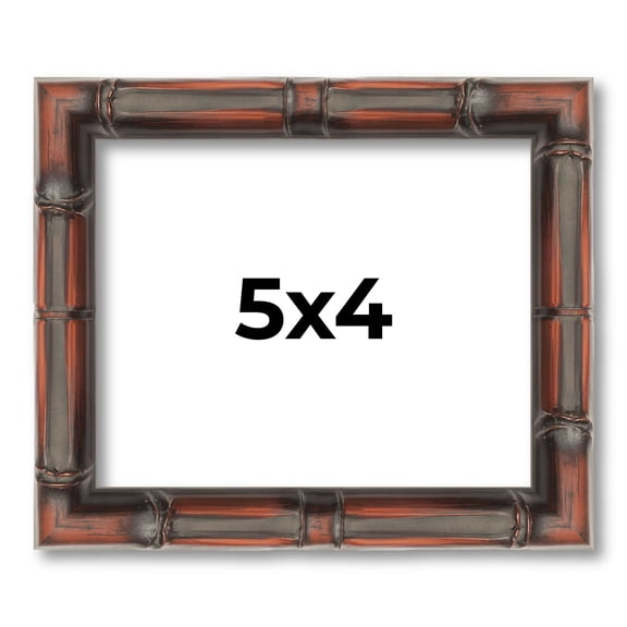 5x4 Bamboo Walnut Complete Wood Picture Frame with UV Acrylic, Foam Board Backing, & Hardware