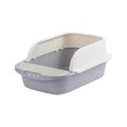 thumbnail image 2 of Large Cat Litter Box 17.72"x11.81"x7.09" Semi-Enclosed Privacy Toilet with High Walls Splash Guard(Gray), 2 of 6