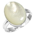 thumbnail image 1 of 925 Silver Ring For Women - Teens White Natural Mother Of Pearl Stone Silver Ring Size 6 April Birthstone Simple Silver Ring Size 6 Gift For Girl Friend On Engagement 925 Gemstone Silver Jewelry, 1 of 5