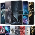 thumbnail image 2 of Funda de teléfono de cuero con tapa para Samsung Galaxy A02 A02S A12 A32 A42 A52 A72 5G, tarjetero, funda de libro con soporte, gato, perro pintado Tan Jianjun unisex, 2 of 2