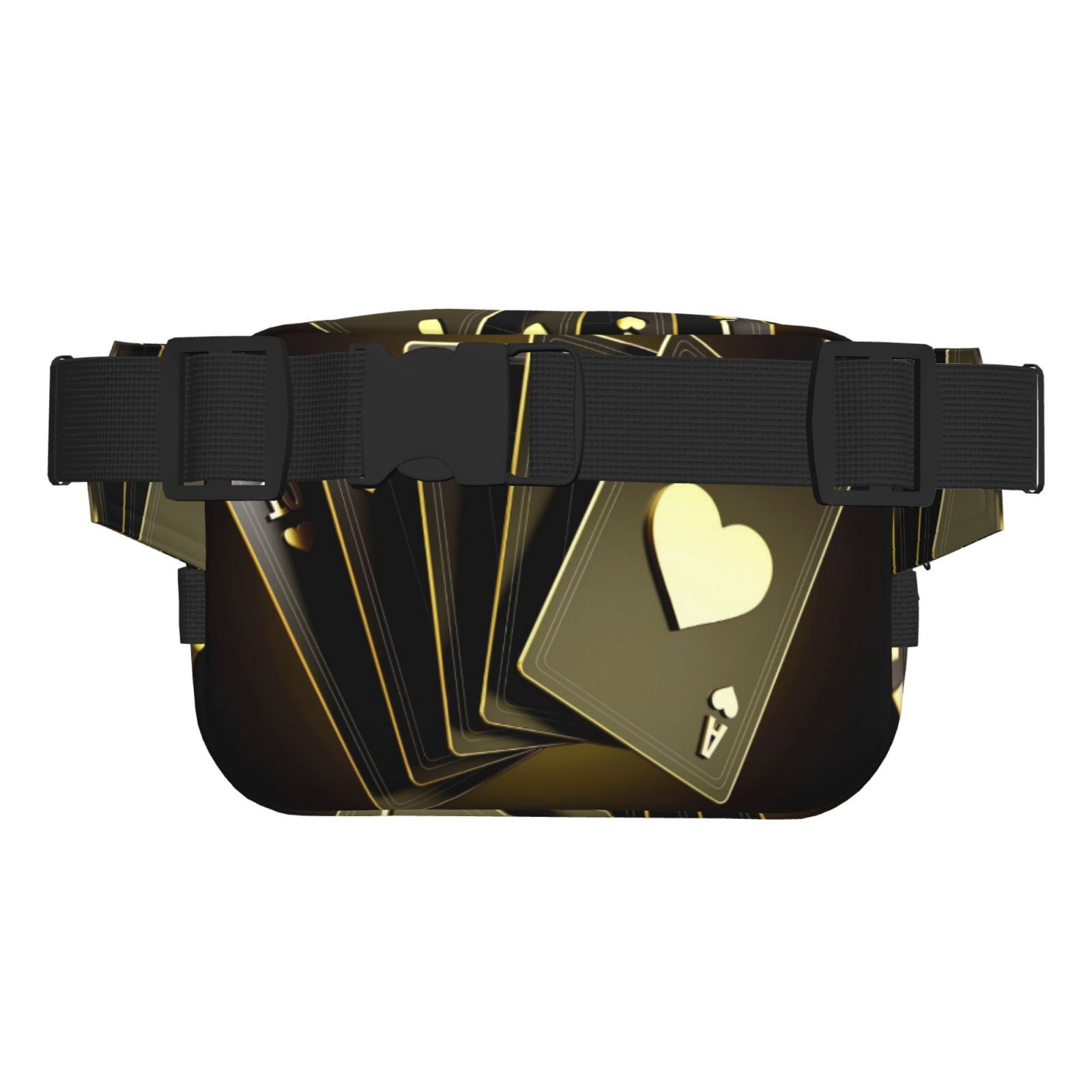 Fuzoiu Casino Cards 1 Print Unisex Square Double Layer Waist Bag,Crossbody Fanny Pack Travel Workout Accessory