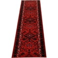 thumbnail image 4 of Custom Size Bokhara Design Traditional Style Burgundy Color Non-Slip Rubber Backing- 31 Inch Wide by Your Choice of Length-Hallway Stair Runner Carpet, 4 of 6