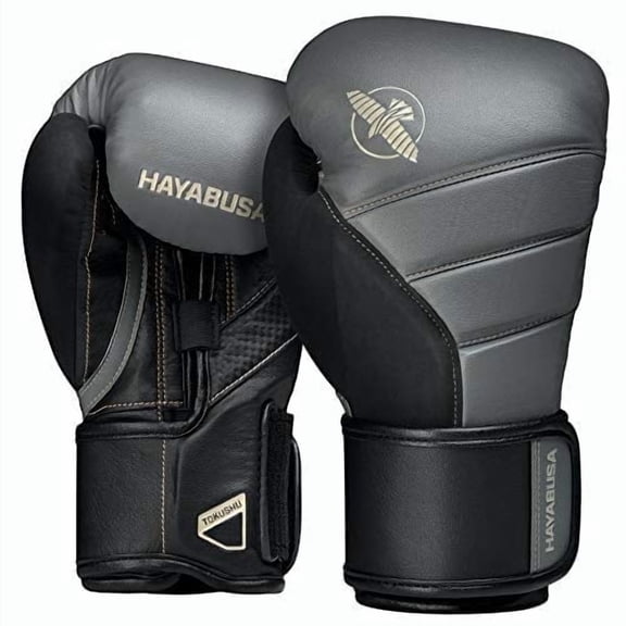 Hayabusa T3 Boxing Gloves for Men and Women - Charcoal/Black, 18 oz