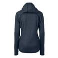 thumbnail image 3 of Women's Cutter & Buck Heather Navy Michigan Wolverines Mainsail Sweater-Knit Full-Zip Hoodie, 3 of 3