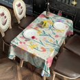 thumbnail image 5 of Pioneer Flower Floral Print Pattern Rectangle Tablecloth 60"x102",Waterproof Polyester Rectangle Table Cloth, Wipeable Spillproof Polyester Tablecloth for Dining, Camping, Indoor and Outdoor, 5 of 6
