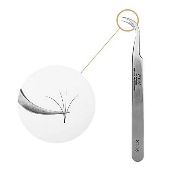 LASHVIEW Vetus Angled Pointed  Perfect Craft Fine Angled  Removal Stainless Steel Tip  Curved Tweezers For Profissional  Grafting Eyelash Extension False  Eyelash Nail Art Electionics  Medical