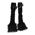 thumbnail image 4 of Puliio Lace Bow Slouch Leg Warmers for Women Ribbed Knit Hosiery Fashion Knee High Socks, 4 of 4