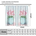 thumbnail image 4 of Watercolor Floral Curtains Dreamy Romantic Pink Flowers Green Leaves for Girls Women Bedroom Living Room Bathroom Rod Pocket Decoration Window Drapes 2 Panels W21xL63in W21xL54in, 4 of 6