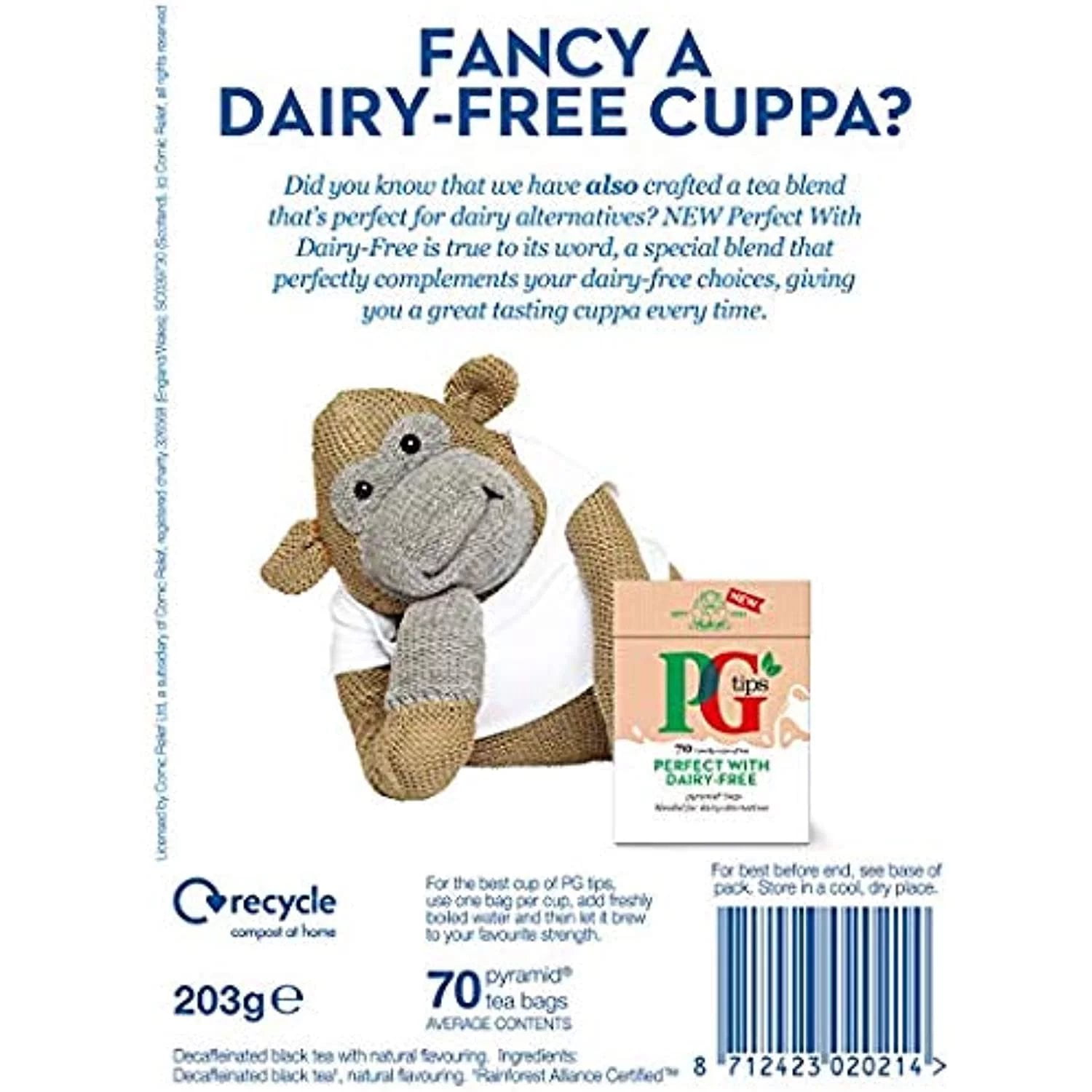 PG Tips Decaf 70 Ct Tea Bags - Pack of 3