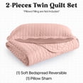 thumbnail image 5 of Ameha 3 Piece Quilt Set Chevron Bedspread Reversible Ultrasoft Microfiber Adult Bedding Peach Color Queen, 5 of 11
