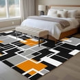 thumbnail image 4 of 5'x7' Area Rugs for Living Room Bedroom, Burnt Orange Black Geometric Washable Rug Carpet Runner Indoor Outdoor, Modern Color Block Abstract Non Slip Floor Mats Area Rug for Kitchen, Nursery, 4 of 8