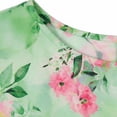 thumbnail image 3 of Mujeres Cuello Redondo Vestido Impreso Casual de Manga Corta Ligero Tejido Fluido para el Uso Diario de Primavera Verano, 3 of 7