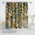 thumbnail image 3 of Sunflower Shower Curtain,Farmhouse Rustic Country Yellow Flower Showr Curtain for The Bathroom Machine Washable Waterproof Fabric Curtain for Bathroom Decor Bathtub with 12 Hooks 72"x72", 3 of 6