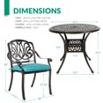 thumbnail image 7 of VIVIJASON 5-Piece Outdoor Patio Dining Set, All-Weather Cast Aluminum Conversation Set, Patio Furniture Set Include 4 Cushioned Chairs, a 35.4 inch Round Table w/Umbrella Hole, Ocean Blue Cushion, 7 of 7