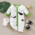 thumbnail image 3 of WIBACKER 0-18 Months Unisex Newborn Baby Boy Romper, Infant Girls Long Sleeve Cotton Bodysuit Fall Spring Outfits - Panda, 3 of 8