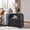 Black Oak, variant on KeyWhat Fluted Nightstand with Charging Station, Modern End Table with 2 Drawers and Metal Handles for Bedroom/Living Room, Natural Oak