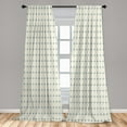 thumbnail image 4 of Ambesonne Mid-Century Modern Curtains, 50s 60s Ovals, Pair of 28"x95", Ivory and Pale Blue Grey, 4 of 4