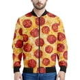 thumbnail image 2 of Chaqueta con cremallera y estampado de pizza con salchichas picantes italianas para hombre, sudadera informal de manga larga con estampado 3D de comida, abrigo de calle, chaquetas holgadas, 2 of 5