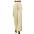 thumbnail image 2 of RXIRUCGD Pantalon Large Taille Haute Ample pour Femmes, Jaune, Taille: m, 2 of 5