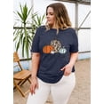 thumbnail image 5 of XCHQRTI Pumpkin Plus Size Women Tshirt Its Fall Yall Thanksgiving Short Sleeve Graphic Tees, 5 of 7