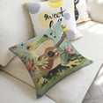 thumbnail image 4 of Frog guitar flowers Linen toss pillowcase Decoration pillowcase Gift preferred 24x24" Cushion cover 2 set Sofa pillowcase Sofa bedroom living room car, 4 of 7